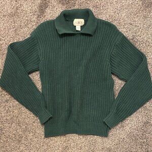 J. Crew Women's Forest Green Vintage Knit Sweater